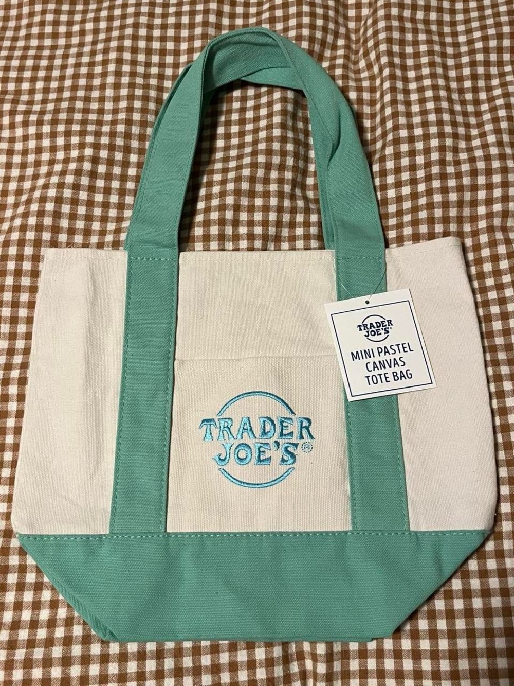 Trader Joe's Mint Green Canvas Tote